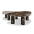Four Hands Zion Coffee Table Set - Small Antique White Marble + Large Rocky Brown Marble