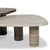 Four Hands Zion Coffee Table Set - Small Antique White Marble + Large Rocky Brown Marble
