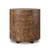 Four Hands Hudson Round End Table - Dark Bark Paper