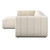 Four Hands Langham Channeled 3PC Sectional - LAF Chaise - Crypton Nomad Snow
