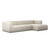 Four Hands Langham Channeled 3pc Sectional - RAF Chaise - Crypton Nomad Snow