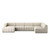 Four Hands Langham Channeled 4PC LAF Sectional - Crypton Nomad Snow