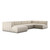 Four Hands Langham Channeled 5PC LAF Chaise Sectional - Crypton Nomad Snow