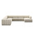 Four Hands Langham Channeled 4PC RAF Sectional - Crypton Nomad Snow