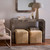 Jamie Young Cream Hide Ottoman - Small