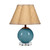 Jamie Young Dottie Blown Glass Table Lamp with Raffia Shade - Blue