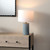 Jamie Young Roman Leather Table Lamp with Linen Shade - Blue