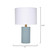 Jamie Young Roman Leather Table Lamp with Linen Shade - Blue
