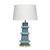 Jamie Young Rowan Wood Beaded Table Lamp with Linen Shade - Blue