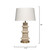 Jamie Young Rowan Wood Beaded Table Lamp with Linen Shade - Cream