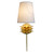 Worlds Away Delilah Gold Leaf One Arm Sconce With 3 Layer Leaf Motif & White Linen Shade