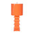 Orange Painted Large Tole Pagoda Lamp With 13" Dia Painted Tole Shade