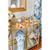 Worlds Away Gerard Gold Leafed "X" Bar Cart With Mirrored Tops