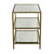 Noir 3 Tier Side Table - Antique Brass And Antique Mirror