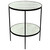 Noir Anna Side Table - Black Steel With Antiqued Mirror