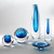 Pentagon Cut Glass Vase - Cobalt