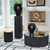 Reflective Column Pedestal - Black Cerused Oak image 1