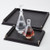 Wrapped Handle Tray - Black Leather - Lg