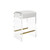 Worlds Away Indy Counter Stool - Brass/White Vinyl