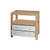 Worlds Away Hattie Side Table - Grasscloth/White Lacquer/Brass Hardware