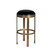 Noir Prince Counter Stool With Leather - Brass Finish