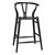 Noir Zola Counter Stool - Charcoal Black