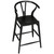 Noir Zola Counter Stool - Charcoal Black