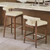 Global Views Moderno Counterstool - Ivory Marble Leather