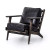 Four Hands Brooks Lounge Chair - Rialto Ebony - Black Wash