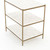 Four Hands Felix Nightstand - Antique Brass - Polished White Marble