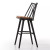 Four Hands Lewis Windsor Bar Stool - Black Oak - Whiskey Saddle