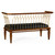 Jonathan Charles Camden Contemporary Walnut & Brass Bench, Upholstered In Black Leather