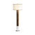 Jonathan Charles Campaign Circular Campaign Style Dark Santos Rosewood & White Stainless Steel Floor Lamp