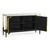 Jonathan Charles Fusion Ebonised Oak & Brass Sideboard With White Calcutta Marble Top