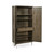 Jonathan Charles Gatsby Contemporary Art Deco Dark Grey Walnut & Stainless Steel Storage Cabinet