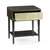 Jonathan Charles Gatsby Contemporary Art Deco Dark Grey Walnut & Champagne Silver-Leaf Bedside Table