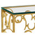 Jonathan Charles Luxe Rectangular Arabesque Gilded Iron End Table With 20Mm Clear Glass Top