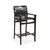 Jonathan Charles Architects House Midcentury Style Slung Black Leather & Black Mocha Oak Bar Stool