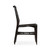 Jonathan Charles Architects House Midcentury Style Slung Black Leather & Black Mocha Oak Dining Side Chair