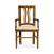 Jonathan Charles Casually Country Country Walnut Curved Back Armchair, Upholstered Seat In Mazo