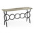 Jonathan Charles Casually Country Rustic Grey Console With Circular Wrought Iron Base