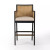 Four Hands Antonia Cane Bar Stool - Brushed Ebony - Savile Flax