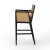 Four Hands Antonia Cane Bar Stool - Brushed Ebony - Savile Flax (Closeout)