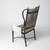 Studio A Iron Wing Chair w/Grey Hair - on - Hide