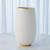 Global Views Gold Rim Bulb Vase - White - Med