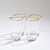 Global Views S/4 Hammered High Ball Glasses - Clear W/Gold Rim