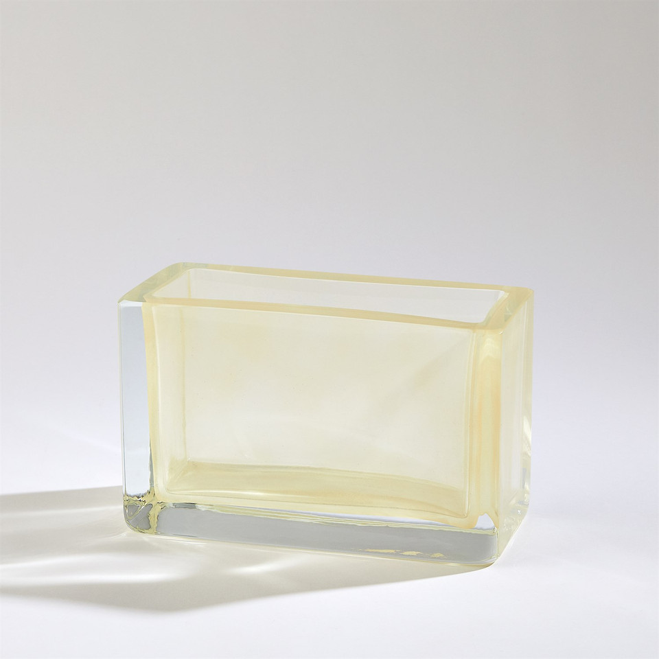 Global Views Rectangle Block Vase - Gold - Lg