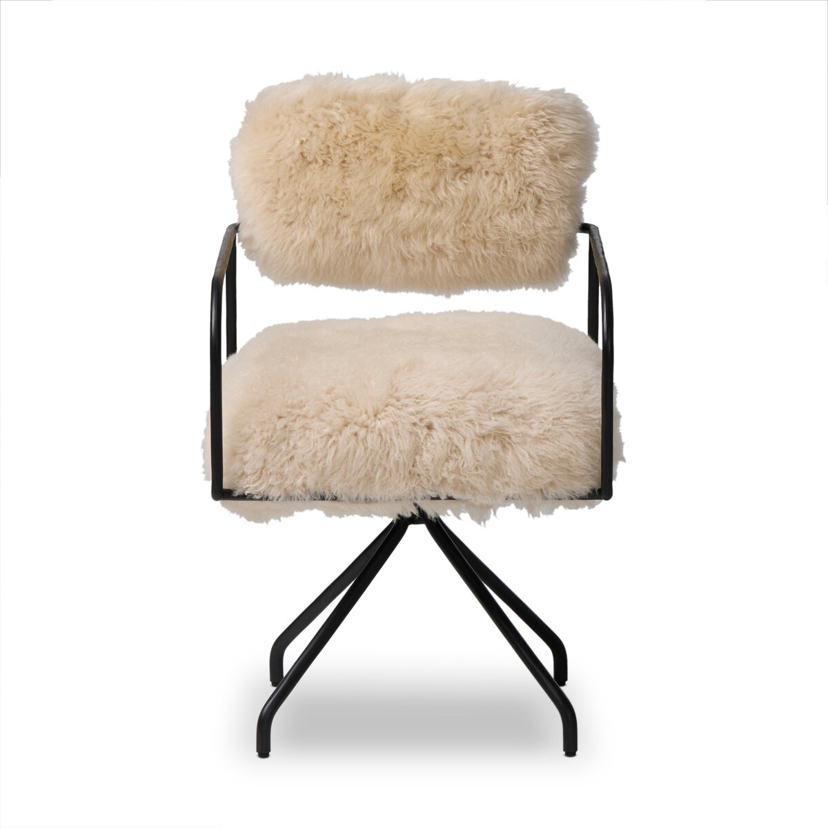 Four Hands Fenn Desk Chair - Champagne Mongolian Fur