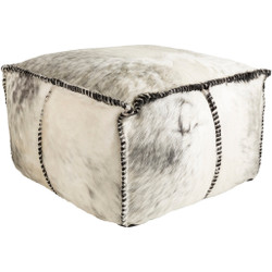 Surya Ranger Rectangle Pouf - RRPF001 - Black, Medium Gray, White