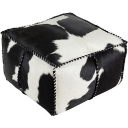 Surya Ranger Pouf 22 x 22 x 13 - White, Black